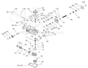 LH Hydro Transaxle Assembly No. 100-7361 Diagram and Parts List for 74801 220000001-220999999 - 2002 Toro Lawn Tractor