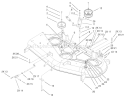 52 Inch Deck Belt Drive and Lift Assembly Diagram and Parts List for 74801 220000001-220999999 - 2002 Toro Lawn Tractor
