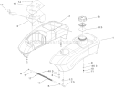 Fuel Tank and Control Assembly Diagram and Parts List for 74806 250000001-250999999 - 2005 Toro Lawn Tractor