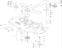 52in Deck Belt Drive Assembly Diagram and Parts List for 74806 250000001-250999999 - 2005 Toro Lawn Tractor