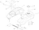 Fuel Tank and Control Pod Assembly Diagram and Parts List for 74806 260000001-260999999 - 2006 Toro Lawn Tractor