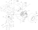 Hydro and Belt Drive Assembly Diagram and Parts List for 74806 270000001-270999999 - 2007 Toro Lawn Tractor