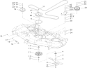 52in Deck Belt Drive Assembly Diagram and Parts List for 74806 270000001-270999999 - 2007 Toro Lawn Tractor