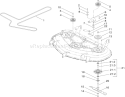 50 Inch Deck Spindle and Blade Assembly Diagram and Parts List for 74820 290000001-290999999 - 2009 Toro Lawn Tractor