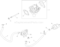 Fuel System Assembly Diagram and Parts List for 74822 290000001-290999999 - 2009 Toro Lawn Tractor