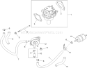 Fuel System Assembly Diagram and Parts List for 74823 290000001-290999999 - 2009 Toro Lawn Tractor