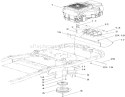 Engine, Muffler and Blade Assembly Diagram and Parts List for 74833 310000001-310999999 - 2010 Toro Lawn Tractor