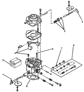 Carburetor Assembly Diagram and Parts List for 73520 4900001 - 4999999 Toro Lawn Tractor