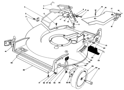 Housing Assembly Diagram and Parts List for 20705 5000001 - 5999999 Toro Lawn Mower