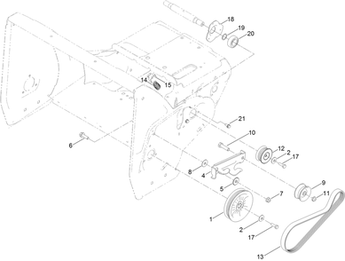 Rotor Drive Assembly Diagram and Parts List for 36002 409000000 - 412999999 Toro Snow Blower