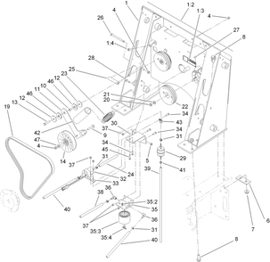 Loader Tower, Fuel Pump And Drive Assembly Diagram and Parts List for 22323 400000000 - 401799999 Toro Lawn Tractor Accessories