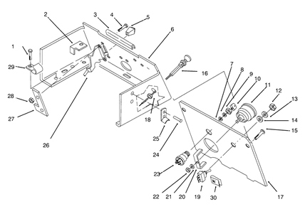 Control Panel Diagram and Parts List for 73362 6900001 - 6999999 Toro Lawn Tractor