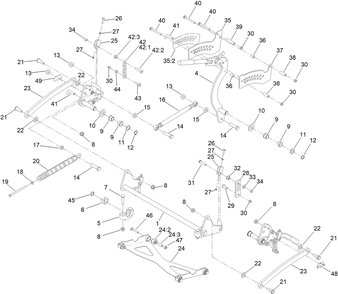 Deck Lift Assembly Diagram and Parts List for 18850TE 400000000 - 414299999 Toro Lawn Mower