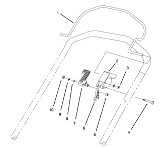 Control Assembly Diagram and Parts List for 20806BC 4900001 - 4999999 Toro Lawn Mower