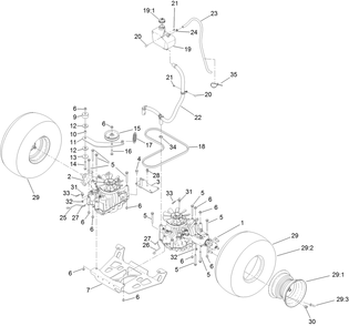 Ground Drive Assembly Diagram and Parts List for 72505 400000000-407139565 Toro Lawn Mower
