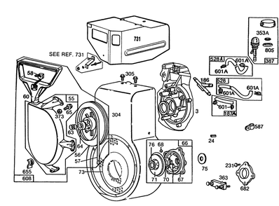 Engine Briggs & Stratton Model No. 252416-0735-01 (Continued) Diagram and Parts List for 38160 7000001 - 7999999 Toro Snow Blower