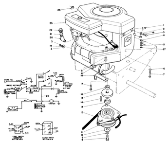 Engine Assembly Diagram and Parts List for 30116 7000001 - 7999999 Toro Lawn Tractor Accessories