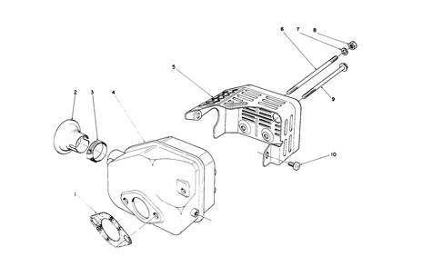 Muffler Assembly Diagram and Parts List for 16212 5000001 - 5999999 Toro Lawn Mower