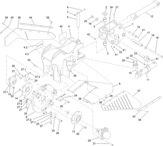 Frame And Cutter Wheel Assembly Diagram and Parts List for 23208 409550000 - 410479999 Toro Stump Grinder
