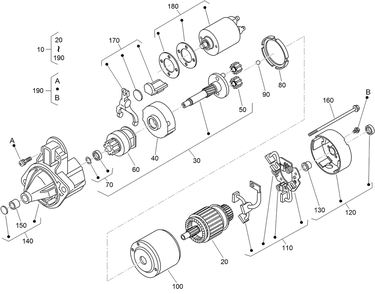 Starter Component Assembly Diagram and Parts List for 74279TE (316000001-316999999)(2016) Toro Lawn Tractor