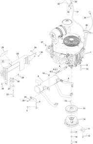 Engine Assembly Diagram and Parts List for 79505 (316000001-316999999)(2016) Toro Lawn Mower