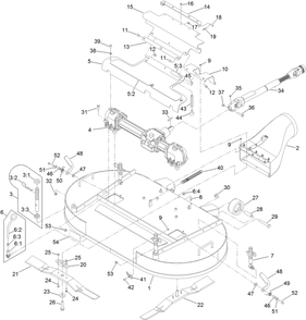 Deck Assembly Diagram and Parts List for 74319 400000000 - 999999999 Toro Lawn Tractor
