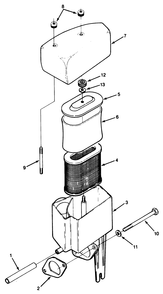 14hp Engine Air Cleaner Assembly Diagram and Parts List for 22-14OE02 2000001 - 2999999 Toro Lawn Tractor