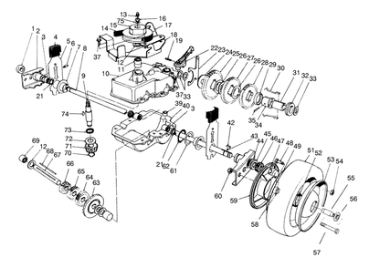 Gear Case Assembly Diagram and Parts List for 22038 8900001 - 8999999 Toro Lawn Tractor Accessories