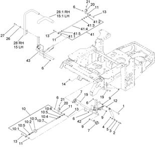 Motion Control Assembly Diagram and Parts List for 74410 (270002001-270999999)(2007) Toro Lawn Mower