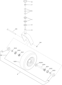 Caster Wheel And Fork Assembly Diagram and Parts List for 74902TE (316000001-316999999)(2016) Toro Lawn Mower