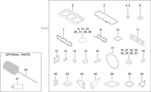 Gasket Set Diagram and Parts List for 22370 413000000 - 414487256 Toro Lawn Tractor Accessories