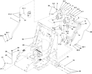 Traction Hydraulic Assembly Diagram and Parts List for 22323 400000000 - 401799999 Toro Lawn Tractor Accessories