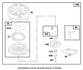 Engine Briggs & Stratton Model 127702-0645-01 (Serial No. 8900001-8901373) Diagram and Parts List for 16401 890000001 - 899999999 Toro Lawn Mower
