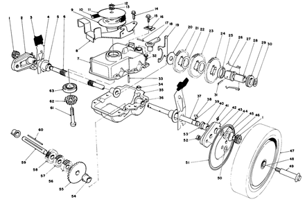 Gear Case Assembly Diagram and Parts List for 20705 4000001 - 4999999 Toro Lawn Mower
