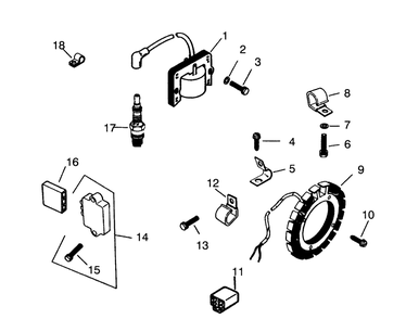 Ignition System Diagram and Parts List for 73320 3900001 - 3999999 Toro Lawn Tractor