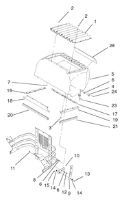Hood Assembly Diagram and Parts List for 74236 (220000001-220999999)(2002) Toro Lawn Mower