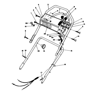 Handle Assembly Diagram and Parts List for 16212C 8000001 - 8999999 Toro Lawn Mower