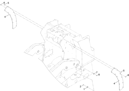 Loader Arm Wear Strip Kit No. 133-0241 Diagram and Parts List for 133-0241  Toro Lawn Tractor Accessories