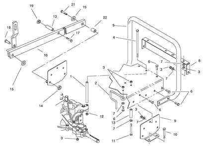 Stand Bar Assembly Diagram and Parts List for 70183 7900001 - 7999999 Toro Lawn Tractor