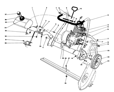 Engine Assembly Diagram and Parts List for 38167C 6000001 - 6999999 Toro Snow Blower