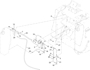 Fuel Pump And Water Seperator Assembly Diagram and Parts List for 22530 414400000 - 999999999 Toro Lawn Tractor Accessories