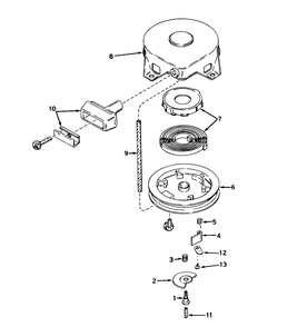 Rewind Starter No. 590473 (5 & 7 H.P. Snowthrower Model Nos. 31625 And 31677) Diagram and Parts List for 31625 5000001 - 5999999 Toro Snow Blower