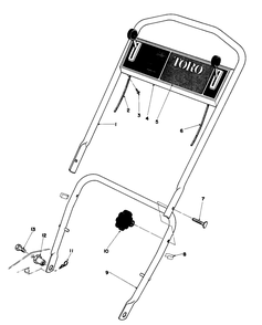 Handle Assembly Diagram and Parts List for 18095 9000001 - 9999999 Toro Lawn Mower