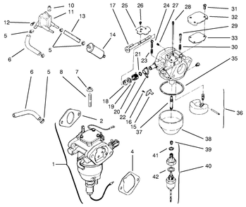 Fuel System Diagram and Parts List for 72102 7900001 - 7999999 Toro Lawn Tractor
