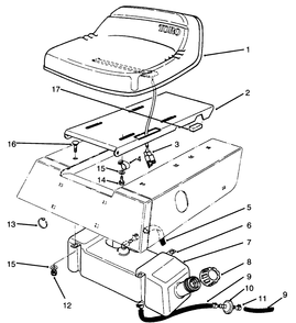 Seat & Gas Tank Assembly Diagram and Parts List for 70060 49000001 - 49999999 Toro Lawn Tractor