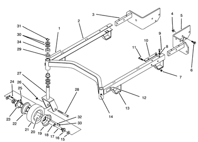 Carrier Frame Assembly Diagram and Parts List for 30137 690001 - 699999 Toro Lawn Mower