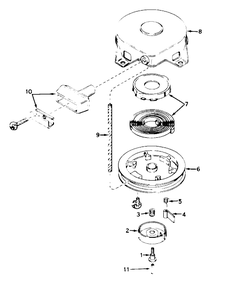 Model 590420 Rewind Starter Assembly (Recoil) Diagram and Parts List for 57104 0000001 - 0999999 Toro Lawn Tractor