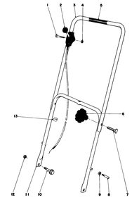 Handle Assembly Diagram and Parts List for 16310 2000001 - 2999999 Toro Lawn Mower