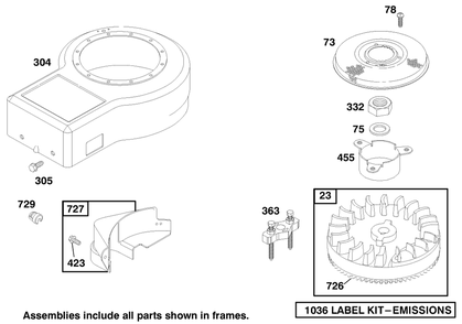Engine Briggs & Stratton Model 195707-0421-E1 Diagram and Parts List for 70122 9900001 - 9999999 Toro Lawn Tractor