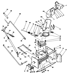 Control & Chute Assembly Diagram and Parts List for 06-42ST07 1000001 - 1999999 Toro Snow Blower